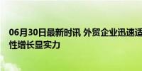 06月30日最新时讯 外贸企业迅速适应海外市场需求变化 韧性增长显实力