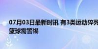 07月03日最新时讯 有3类运动猝死风险高 羽毛球、跑步、篮球需警惕