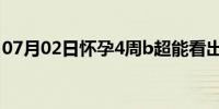 07月02日怀孕4周b超能看出来吗（怀孕4周）