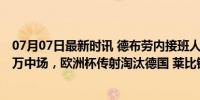 07月07日最新时讯 德布劳内接班人，曼城锁定西班牙6000万中场，欧洲杯传射淘汰德国 莱比锡天才引争夺