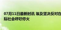 07月11日最新时讯 埃及坚决反对在加沙的持续军事行动 国际社会呼吁停火