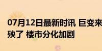 07月12日最新时讯 巨变来了，有些城市要遭殃了 楼市分化加剧