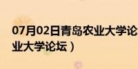 07月02日青岛农业大学论坛怎么上（青岛农业大学论坛）