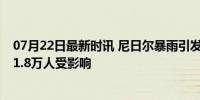 07月22日最新时讯 尼日尔暴雨引发洪水已致53人死亡；超1.8万人受影响