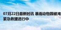 07月22日最新时讯 暴雨动物园被淹：老虎黑熊等猛兽被困，紧急救援进行中