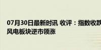 07月30日最新时讯 收评：指数收跌沪指险守2900点关口，风电板块逆市领涨