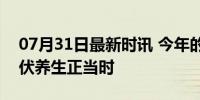 07月31日最新时讯 今年的中伏有20天 双中伏养生正当时