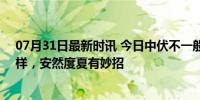 07月31日最新时讯 今日中伏不一般：1不去、2要忌、吃3样，安然度夏有妙招