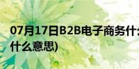 07月17日B2B电子商务什么意思(电商b2b是什么意思)