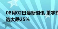 08月02日最新时讯 董宇辉离职 港股东方甄选大跌25％