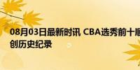 08月03日最新时讯 CBA选秀前十顺位有3名球员来自台湾 创历史纪录