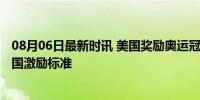 08月06日最新时讯 美国奖励奥运冠军仅3.75万美元 远低他国激励标准