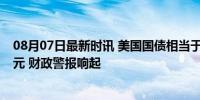 08月07日最新时讯 美国国债相当于每名儿童负债超48万美元 财政警报响起