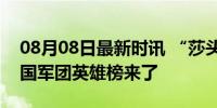 08月08日最新时讯 “莎头”拿下第6金！中国军团英雄榜来了