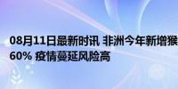 08月11日最新时讯 非洲今年新增猴痘病例较去年同期激增160% 疫情蔓延风险高