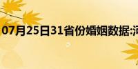 07月25日31省份婚姻数据:河南离婚人数最多