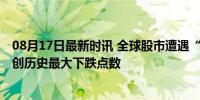 08月17日最新时讯 全球股市遭遇“黑色星期一” 日经指数创历史最大下跌点数