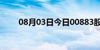 08月03日今日00883股票（0088）