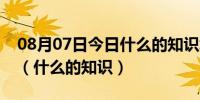 08月07日今日什么的知识填合适的词二年级（什么的知识）