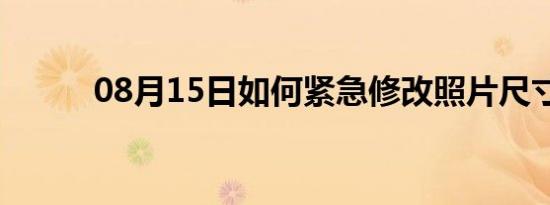 08月15日如何紧急修改照片尺寸