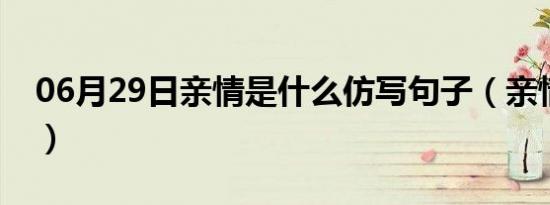 06月29日亲情是什么仿写句子（亲情是什么）