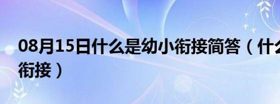 08月15日什么是幼小衔接简答（什么是幼小衔接）