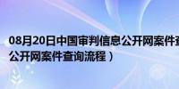 08月20日中国审判信息公开网案件查询在哪（中国审判信息公开网案件查询流程）