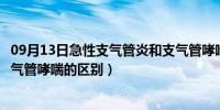 09月13日急性支气管炎和支气管哮喘的区别（支气管炎和支气管哮喘的区别）