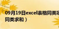 09月19日excel表格同类项统计（excel表格同类求和）