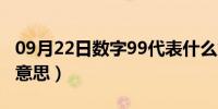 09月22日数字99代表什么意思（99代表什么意思）