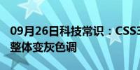 09月26日科技常识：CSS3 filter(滤镜) 网站整体变灰色调